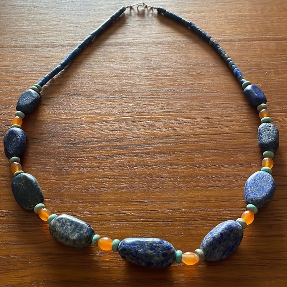 Lapis & Carnelian Necklace - Picture 1 of 6